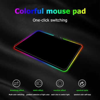 

RGB Gaming Mouse Pad Portable Backlight Non-slip Desktop Laptop PC Computer Mouse Mat for School Office Work Accessories