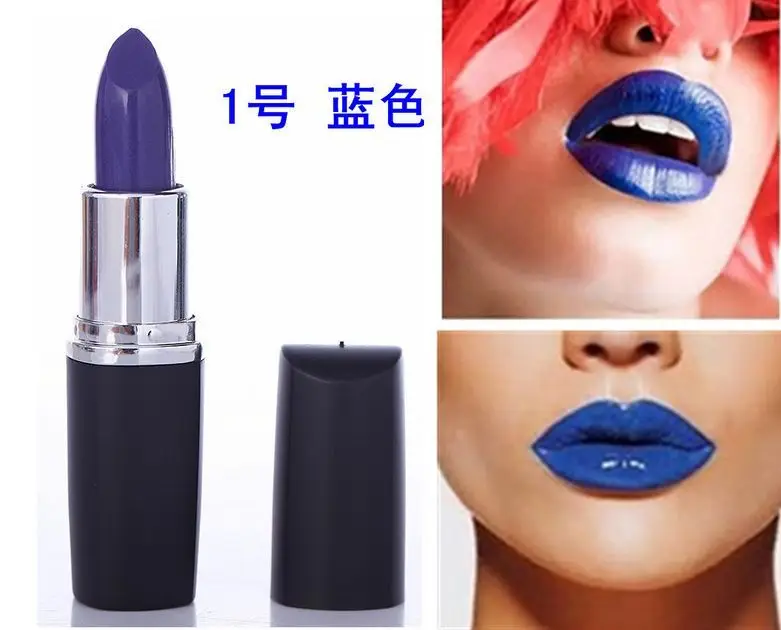 8 color matte lipstick black punk wind goth velvet waterproof durable - Цвет: 1 Sky Blue