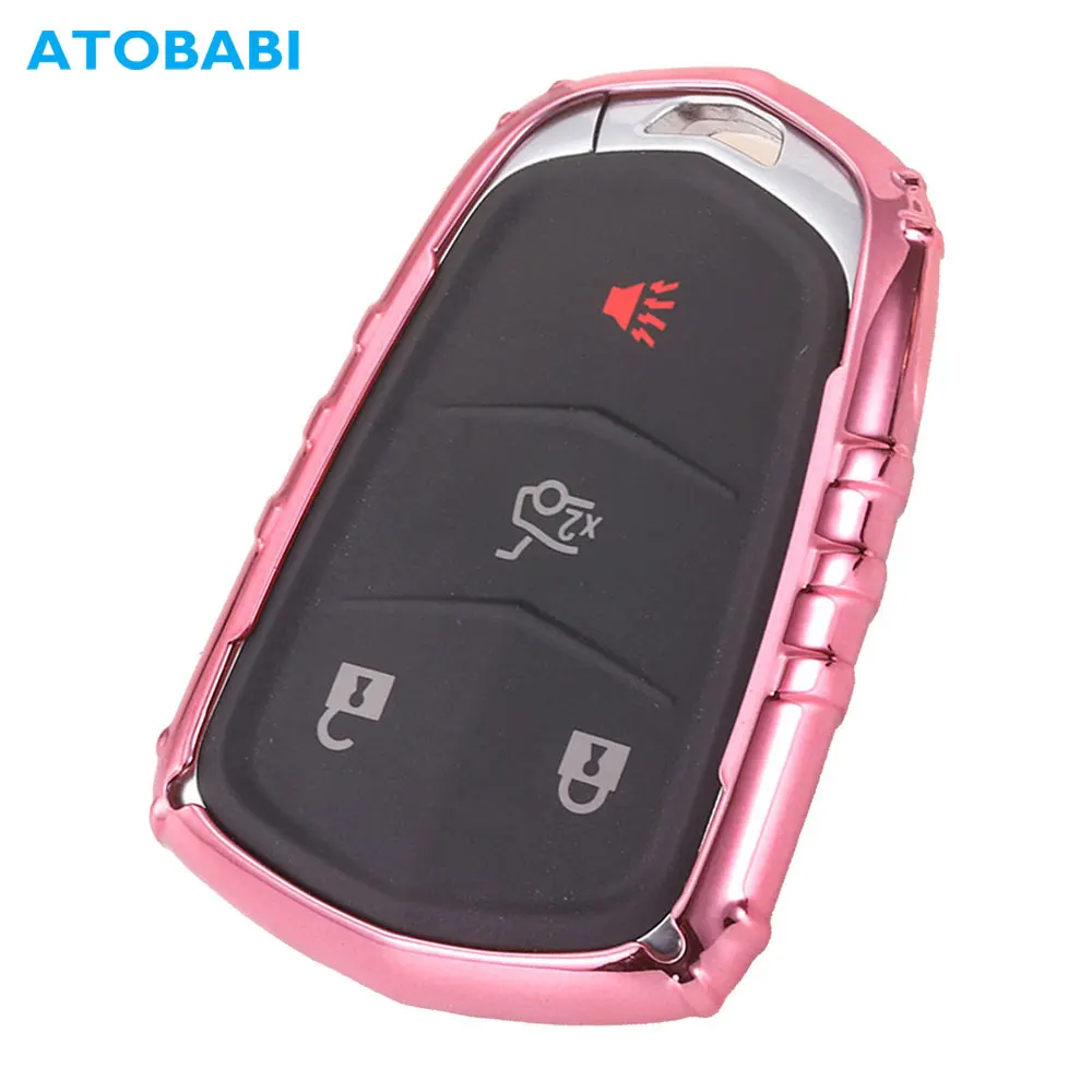 Atobbi TPU чехол для ключей автомобиля Cadillac XT4 XT5 ESV ESCALADE CTS XTS CT6 ATS SRX розовый смарт-пульт дистанционного управления Fob чехол защитная сумка