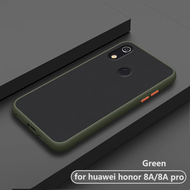 luxury shockproof frosted transparent phone back etui coque cover case for huawei honor 8a pro 8apro honor8a soft silicone pc | Мобильные