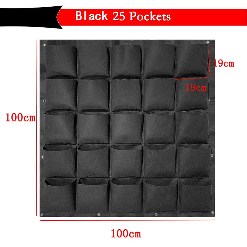 Multi Pockets Vertical Wall Hanging Planter Grow Bags Fabric Flower Vegetable Planting bags For Indoor Outdoor Home Garden Decor 