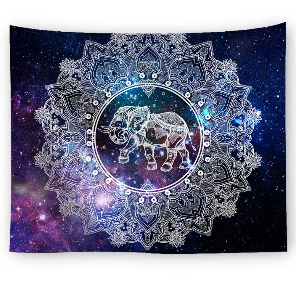 Mandala Starry Sky Tapestry, National Colorful Moon Sun Geometric Wall Hanging Blanket Picnic Mat Table Cloth Home Decoration