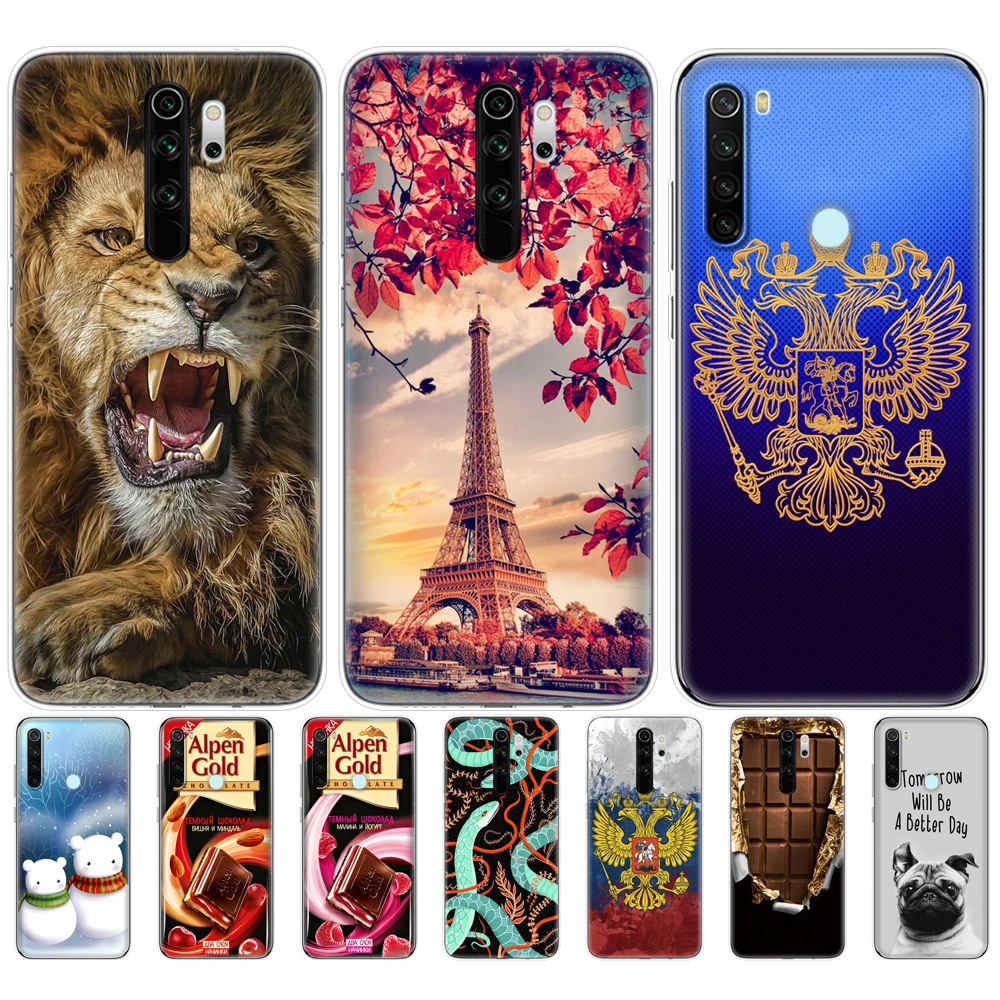 Силиконовый чехол для xiaomi Redmi Note 8T бампер из мягкого ТПУ телефона 8 global Funda NOTE PRO