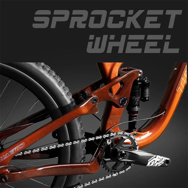 ICAN 27.5er plus Mountain bicycle full suspension enduro mtb bike with chameleon red brown 148*12 rear 150mm travel 210*55mm