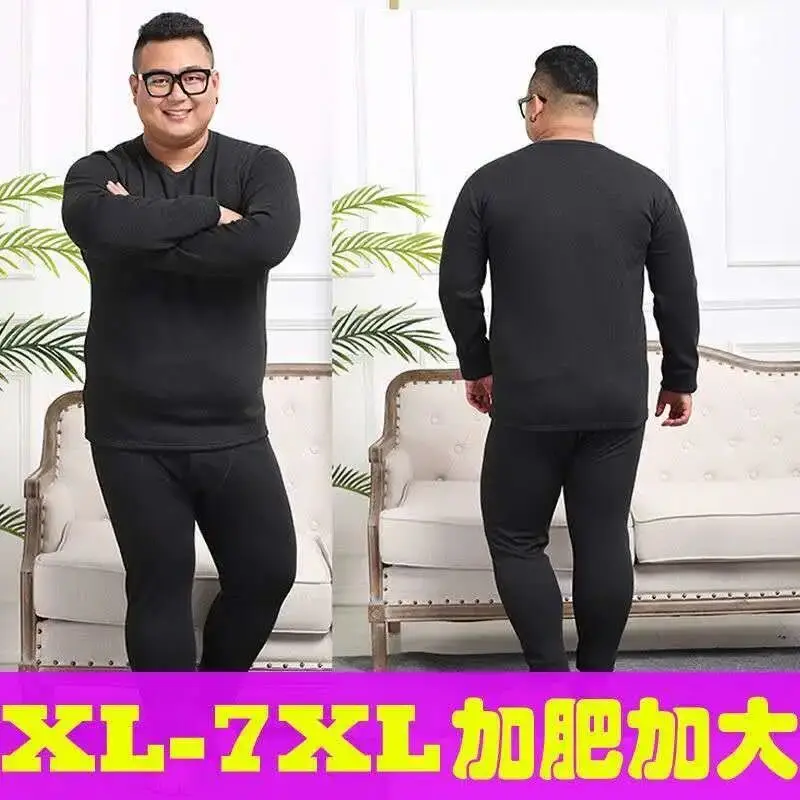 long johns for men Winter Men Thick Fleece Long Johns Warm Thermal Underwear Loosesize 150KG Big Size Loose Elasticity Women Solid Tops And Pants long johns for men