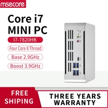 MSECORE-MINI ordenador portátil i7 7820HK, linux, Barebone, Windows 10, Nettop, HTPC, intel, HDMI, DP