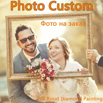 

Photo Custom Diamond Embroidery 5D Diy Diamond Painting Full Round daimond painting Picture Of Rhinestones diamant Mosaic drill