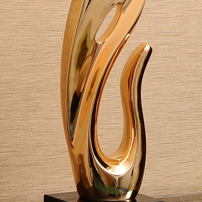 GOLD SILVER ABSTRACT FIRE DESIGN SCULPTURE 4 GOLD SILVER ABSTRACT FIRE DESIGN SCULPTURE 4