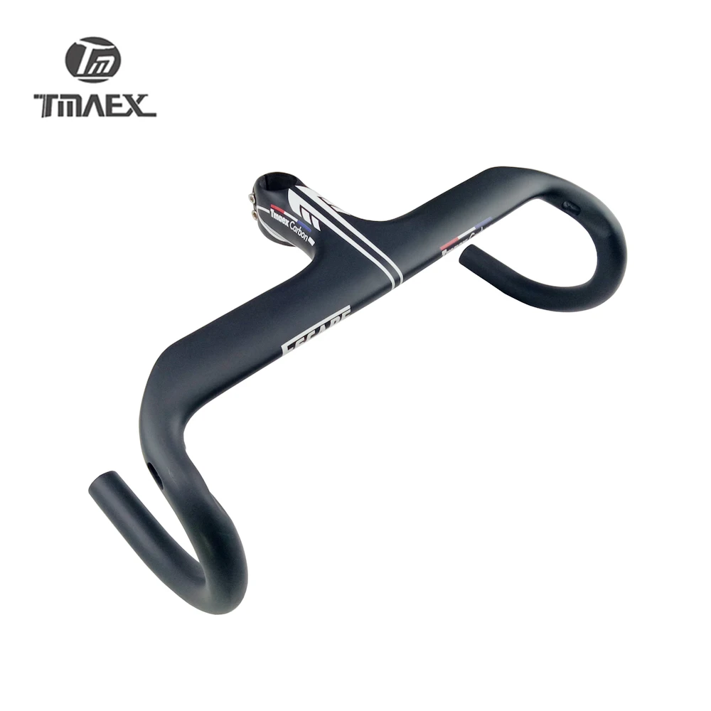 TMAEX T800 углеродный Руль 28,6 мм Интегрированный руль для шоссейного велосипеда матовый черный и стволовые части велосипеда