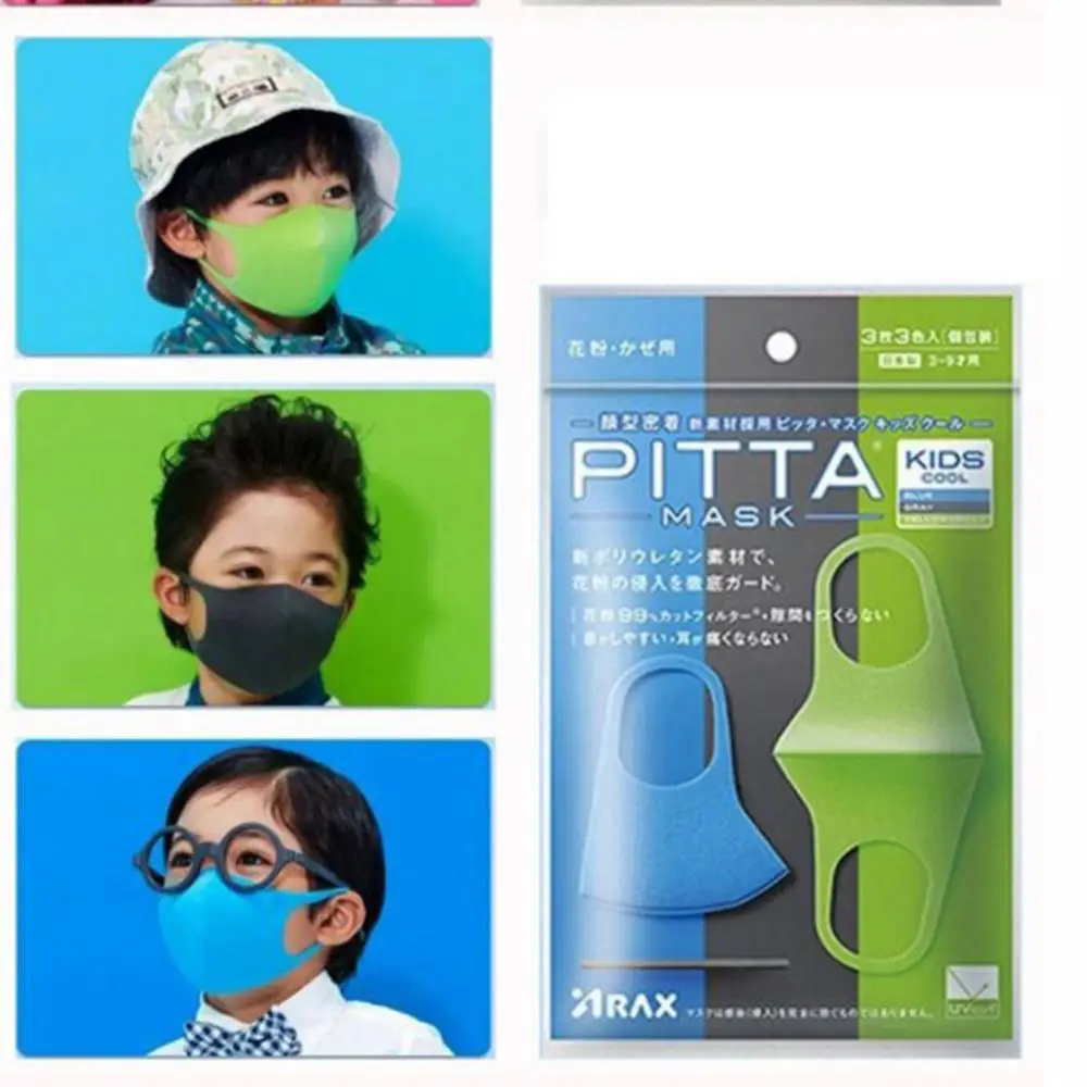 

3Pcs / Set Child Face Mask With Masks Filter Pads For Boy And Girl Kids Pm2.5 Smoke Pollution Earhook Washable Mask