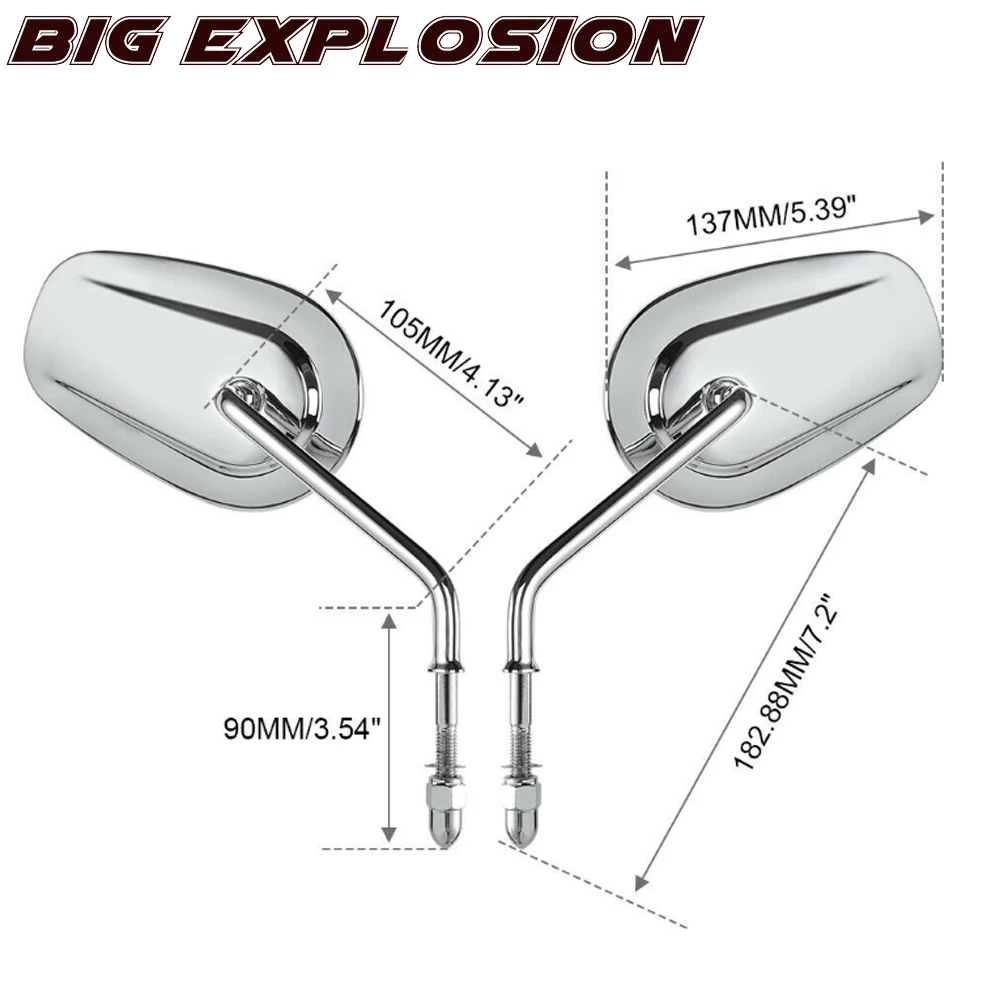 For Harley Dyna Electra Glide Fatboy Iron 883 I Plan Sportster 883 1200 Motorcycle Softail Rearview Side Mirrors