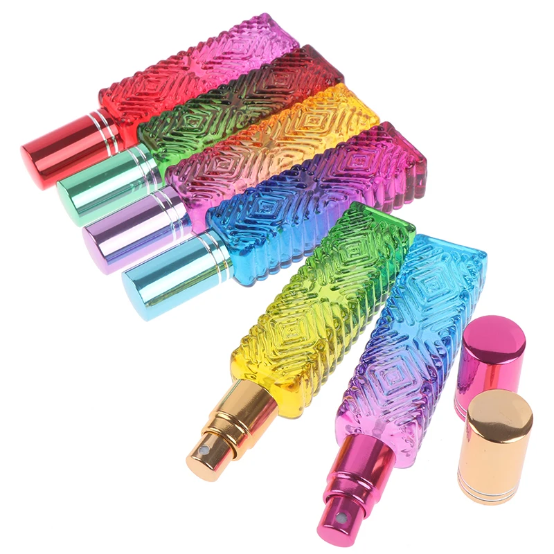 1PCS Square Glass 15ml Colorful Empty Perfume Bottle Mini Fragrance Refillable Vials Cosmetic Packaging Spray | Красота и здоровье
