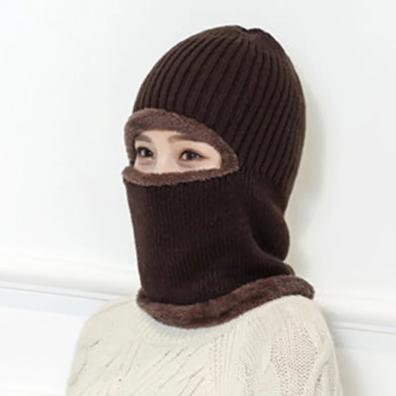 Зимние шапки для женщин и мужчин Skullies Beanies вязаная шерстяная шапка головные уборы, Балаклава шапка вязаная