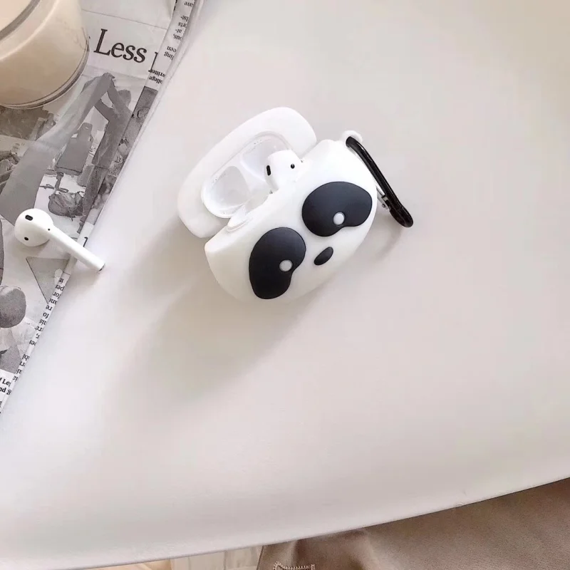 Чехол для AirPods с милым мультяшным медведем пандой кроликом из силикагеля, чехол для наушников s для Apple Airpods 2, Защитная крышка с кольцом на палец