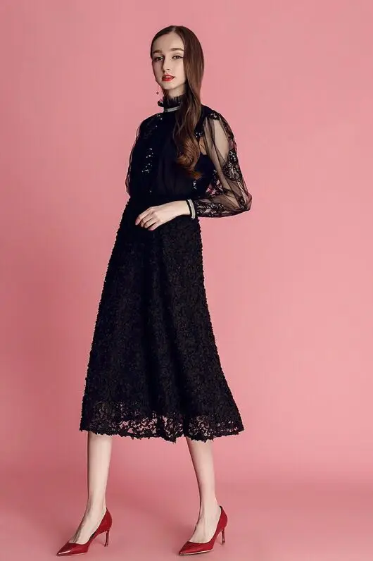 AH10662 High quality New Fashion Women spring Dress Luxury famous Brand European Design party style dress