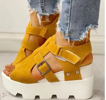 

YEELOCA 2020 Light Shoes Woman Sandals Female Sandalias a001 Fashion Summer Platform High Heels Sandals RG0419