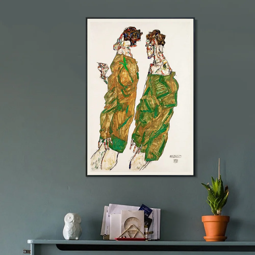 

Framed Canvas Series#13 By Egon Schiele Oil Painting on Canvas and Prints Wall Art Picture For Living Room Cuadros