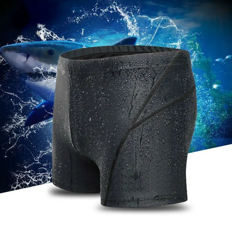 

-Style Quick-Dry Large Size Shark Skin Swimming Trunks Men Short Swimming Trunks Loose Comfortable Waterproof Bathing Suit Hot S