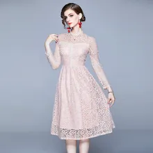 Винтажное кружевное Цветочное платье миди drowyd женское модное