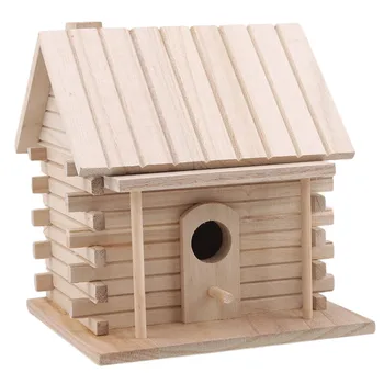 

Wooden Pet Cabin Log Color Bird With Warm Breeding Box Creative Hamster Bird Cabin Pet Accessories