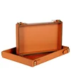 Leather Tray Nordic Creative Belt Buckle Metal Tray Round Decorative Plate Rectangular Home Storage Sample Room Decorations 1