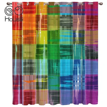 

Abstract Rainbow Color Paint Room Curtains Large Window Window Curtains Window Blinds Decor Outdoor Bedroom Living Room Curtains