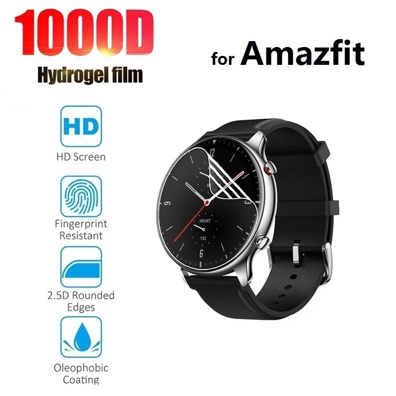 3 piezas lamina de hidrogel protector pantalla para Amazfit GTR 2 2e 47mm 42mm GTS 2 mini 2e Amazfit Bip S U Pro (no cristal) lámina protectora de pantalla