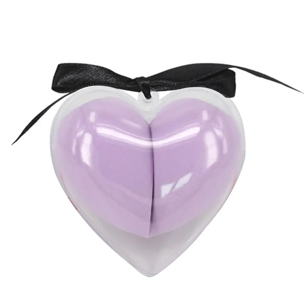 light purple 2 шт./компл. макияж губка сердце-Форма коробка безлатексный Материал косметический слойка, пудры, основы, Применение Красота Make Up Инструменты блендер - Цвет: light purple