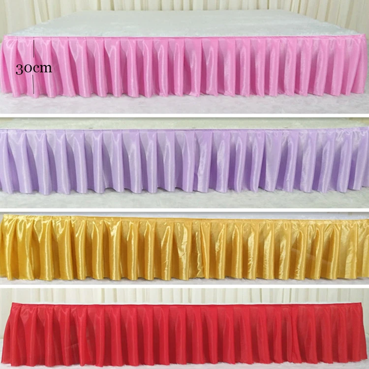 

Transparent Ice silk wedding stage table skirting decoration banquet table skirt wedding backdrop for tablecloth table cover