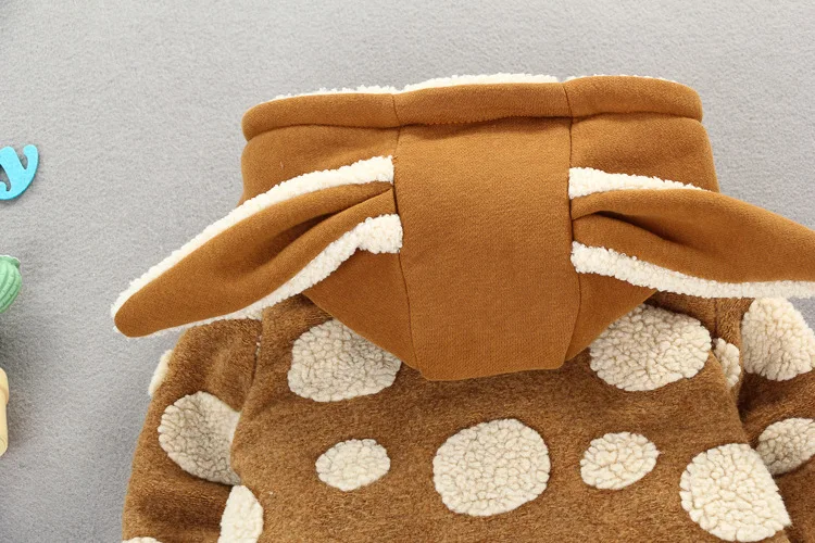 New Winter Children's Jacket Boys Girls Hoodied Animal Overcoat Warm Outfit Outwear One Piece Children Clothing Set Gift