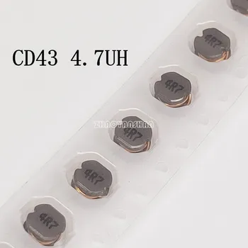 

200pcs X CD43 4.7UH 4R7 Smd Power Inductors CD43 power inductors 4.7UH 4X4X3MM SMT Reel Free Shipping
