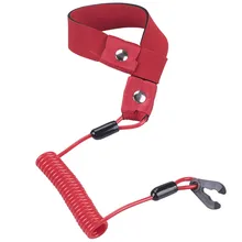 Dragonne de sécurité pour arrêt de bateau, 1x160cm, cordon d'attache d'urgence pour moteur hors bord, rouge