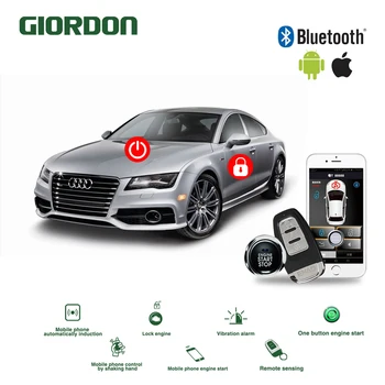 

Mobile APP Autostart car alarm with remote start car accessories start stop button Automatic trunk opening central locking PKE