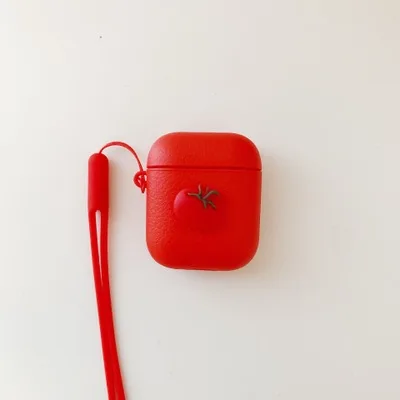 Для Apple AirPods Funda 3D персик клубника авокадо брелок фрукты наушники чехол Airpods беспроводной Bluetooth Анти-осенний чехол - Цвет: AD-54