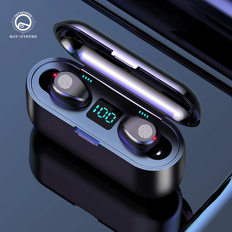 

Wireless Bluetooth 5.0 Earphones Portable TWS Mini Earphone Digital Display Headset with Charging Box 2000mAh Sports Earbuds