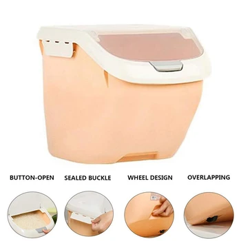 

Promotion! Rice Container Storage 10 KG/22 LBS, Cereal Containers with BPA Free Plastic and Airtight Design Suitable Orange