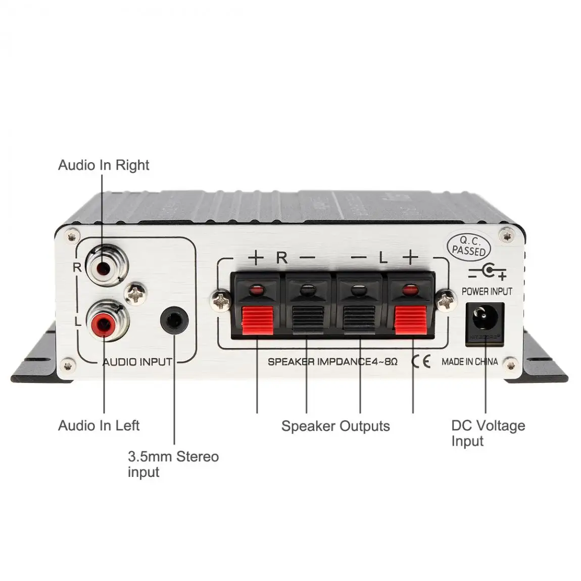 LP-V3S 50 Вт 12 в мини Hi-Fi стерео цифровой усилитель мощности MP3 автомобильный аудио динамик с 3,5 мм аудио вход 3,5 мм MP3 Разъем