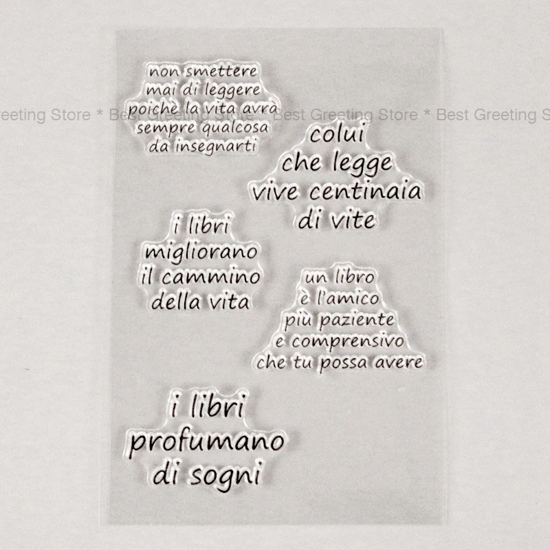 

Clear Stamps Book Quote Stamps Planner Journal Notebook Decorative Stamp Italian