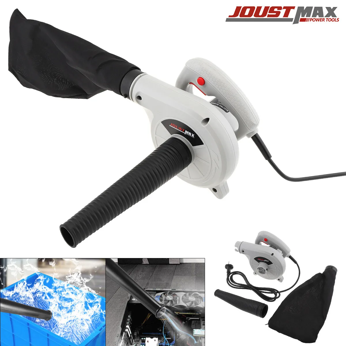

220V 600W 13000rpm Multifunctional Portable Electric Blower Duster Set Dust Collector with Suction Head and Collecting Bag