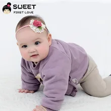 Европа и Америка стиль хипстер кружево нетканый ткань цветок Детская повязка для волос не повреждает кожу нейлоновое кольцо для волос