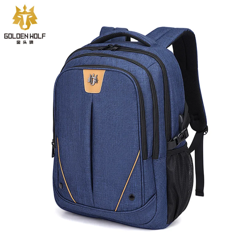 

Cool Back packs Men Casual Leisure Brief Commuting Solid Black Gray Blue Zipper Laptop Mesh Bags Large School bags Water cup bag