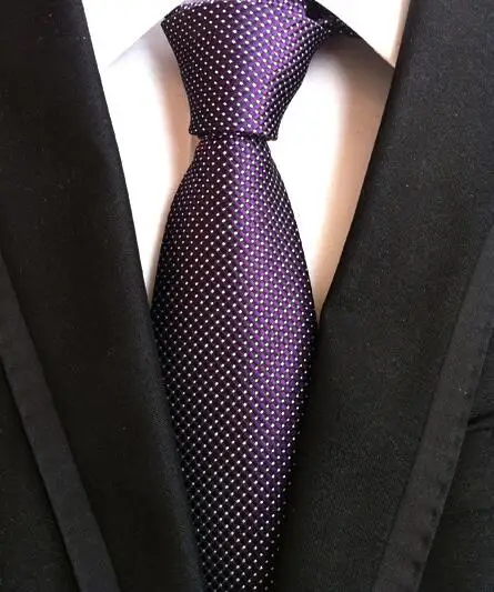 YISHLINE 8 см Модный классический мужской галстук в полоску фиолетовый синий черный розовый Лавандовый жаккардовый тканый шелковый галстук в горошек - Цвет: LUC-59