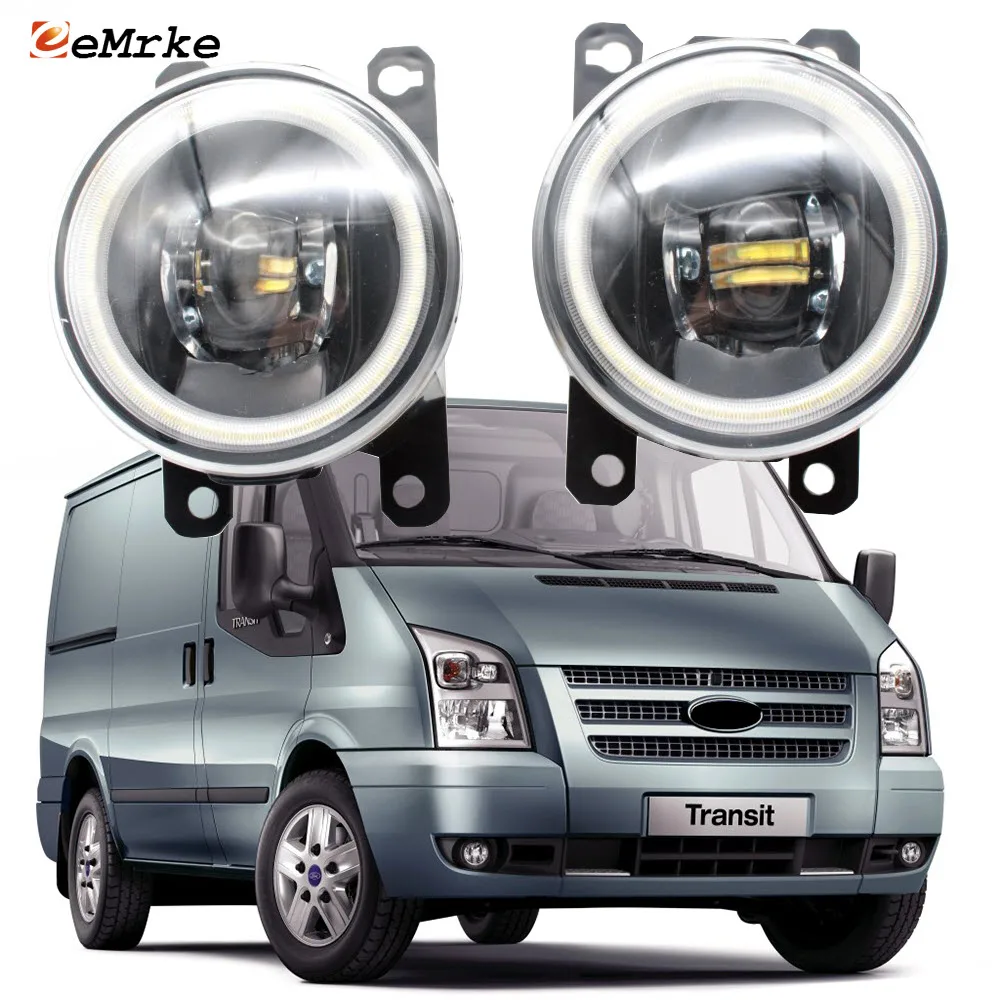 Светодиодные противотуманные фары для Ford Transit 2006-2014 2013 2012 2011 2010 2009 ангельские