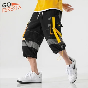 

Men's Casual 2020 Summer New Shorts Men Big Pocket Loose Patchwork Seven Points Casual Pants Young Personality Trend Shorts