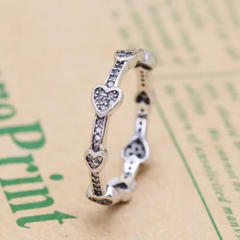

Real 925 Sterling Silver Ring fashion Heart Sterling Silver Ring women wedding party gift fashion jewelry