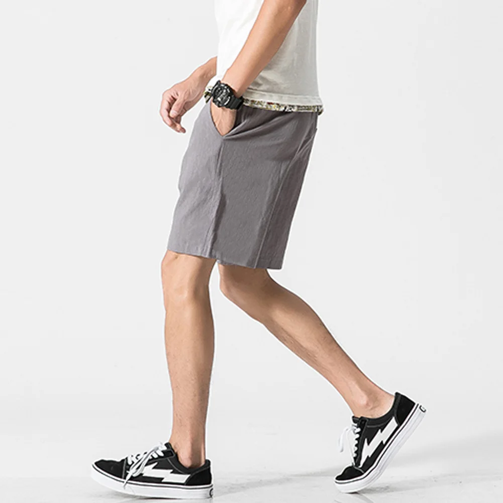 Black Friday Summer Cotton Linen Shorts Casual Shorts Men Travel Male Casual Short Men Solid Color Fifth Pants Shorts Men's Shorts Fashion