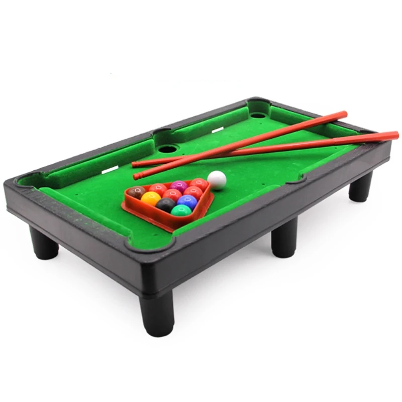 Pool Table Playset 77HC Mini Pool Table Tabletop Desktop Billiards Snooker Game with 2 Sticks & Balls Home Office Desk Stress Relief Games