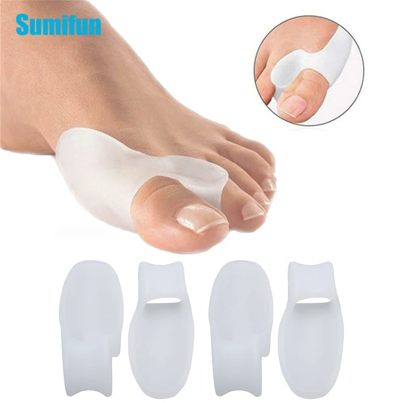 Description Picture 4 of item2/4pcs Silicone Toes Separator Bunion Bone Ectropion Adjuster Toes Outer Appliance Foot Care Tools Hallux Valgus Corrector C147