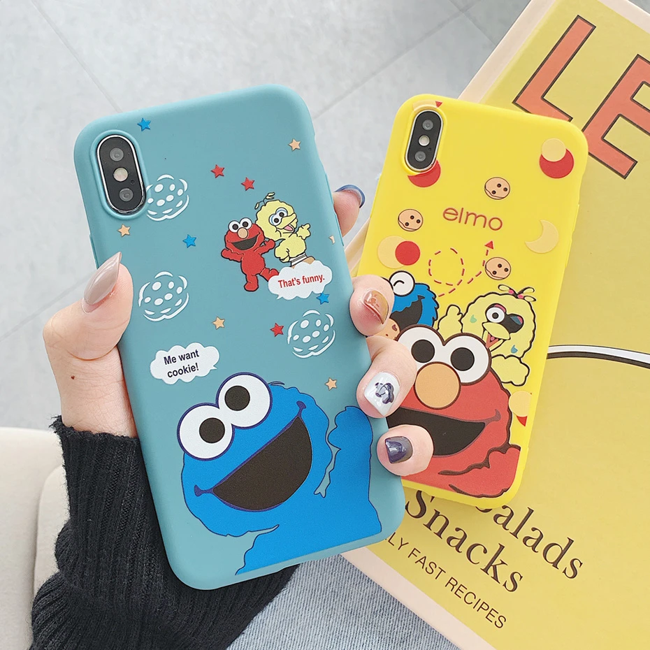 

Elmo Cookie Monster Case for Huawei P20 Lite Pro P30 Mate 20 Pro 10 Honor 8X 10 View 20 9 8 Nova 4 3 3i 2S Cute Cartoon Cover