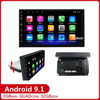 

7" 1 Din Android 9.1 Car Radio Multimedia Video Player Up Down Adjustable Screen bluetooth Wifi 1din GPS Navigation Autoradio